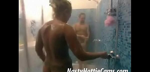  Couple fuck and wash in the shower